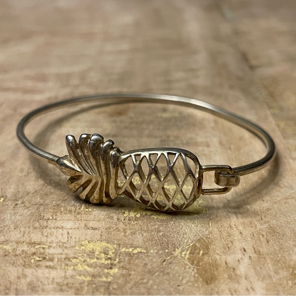 Silver 925 Pineapple Bangle Bracelet - image 1